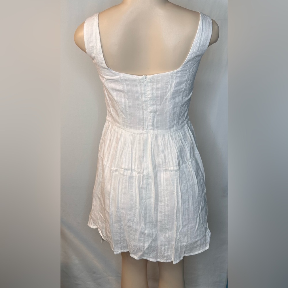 Commense NWT Semi-Sheer Solid Square Neckline Short Dress Cotton Blend Size S - Picture 5 of 17